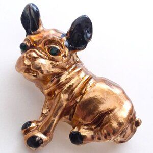 Frenchie Bulldog Brooch Stylish Gold Metal Dog Puppy French Trendy Love Pet Glam